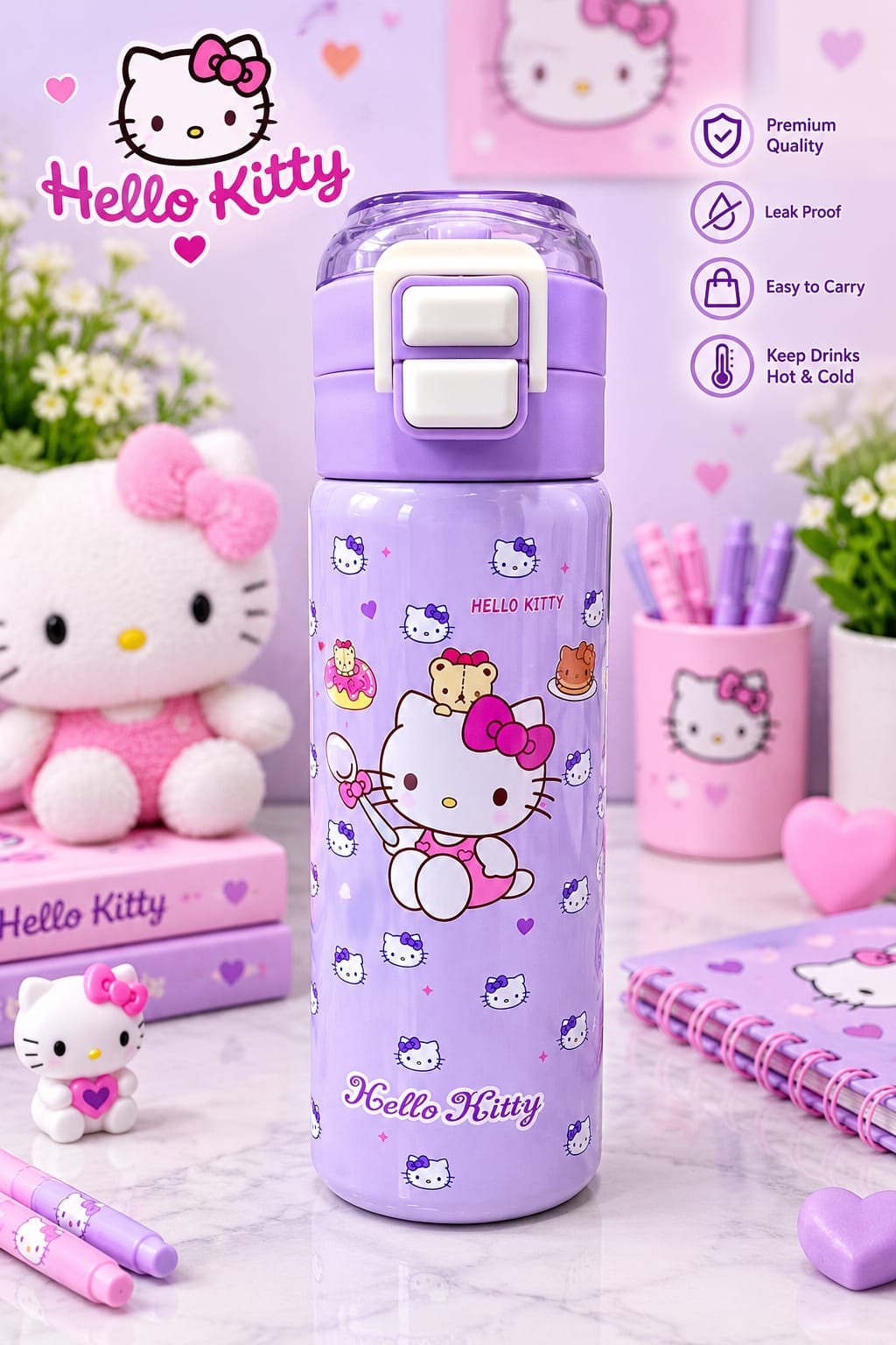 Hello Kitty Stainless Steel Water Bottle 650ml — view 3