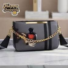 Printed Cross Body Bag with Front Chain & Digital Strap — view 5