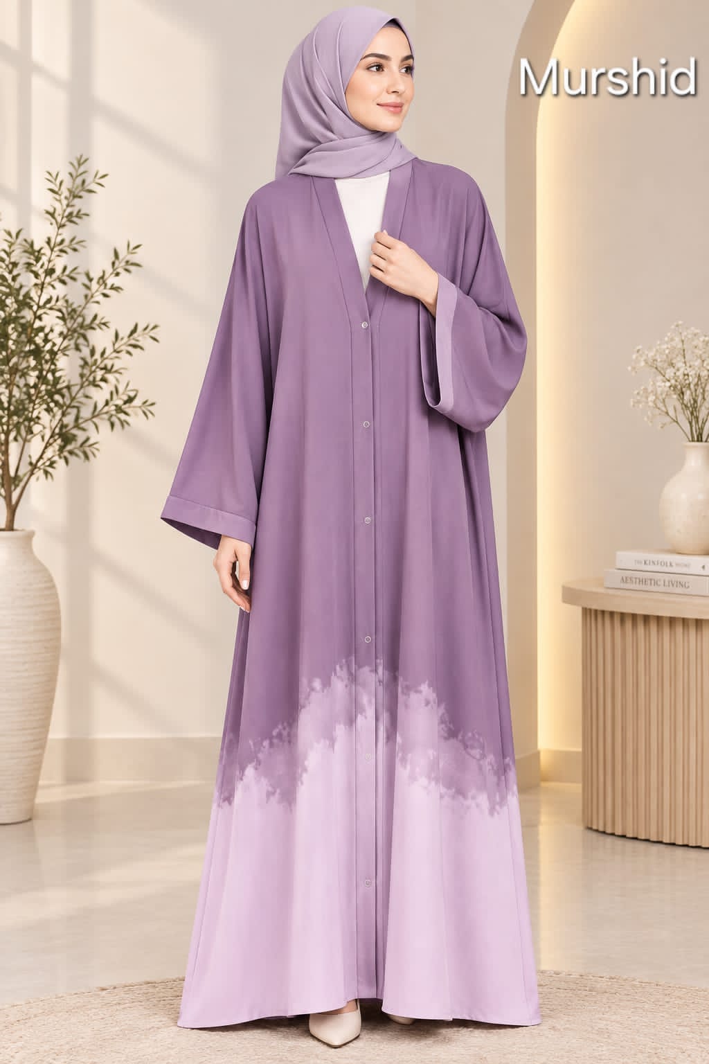 Tik Tok Ombre Front Open Abaya — view 1