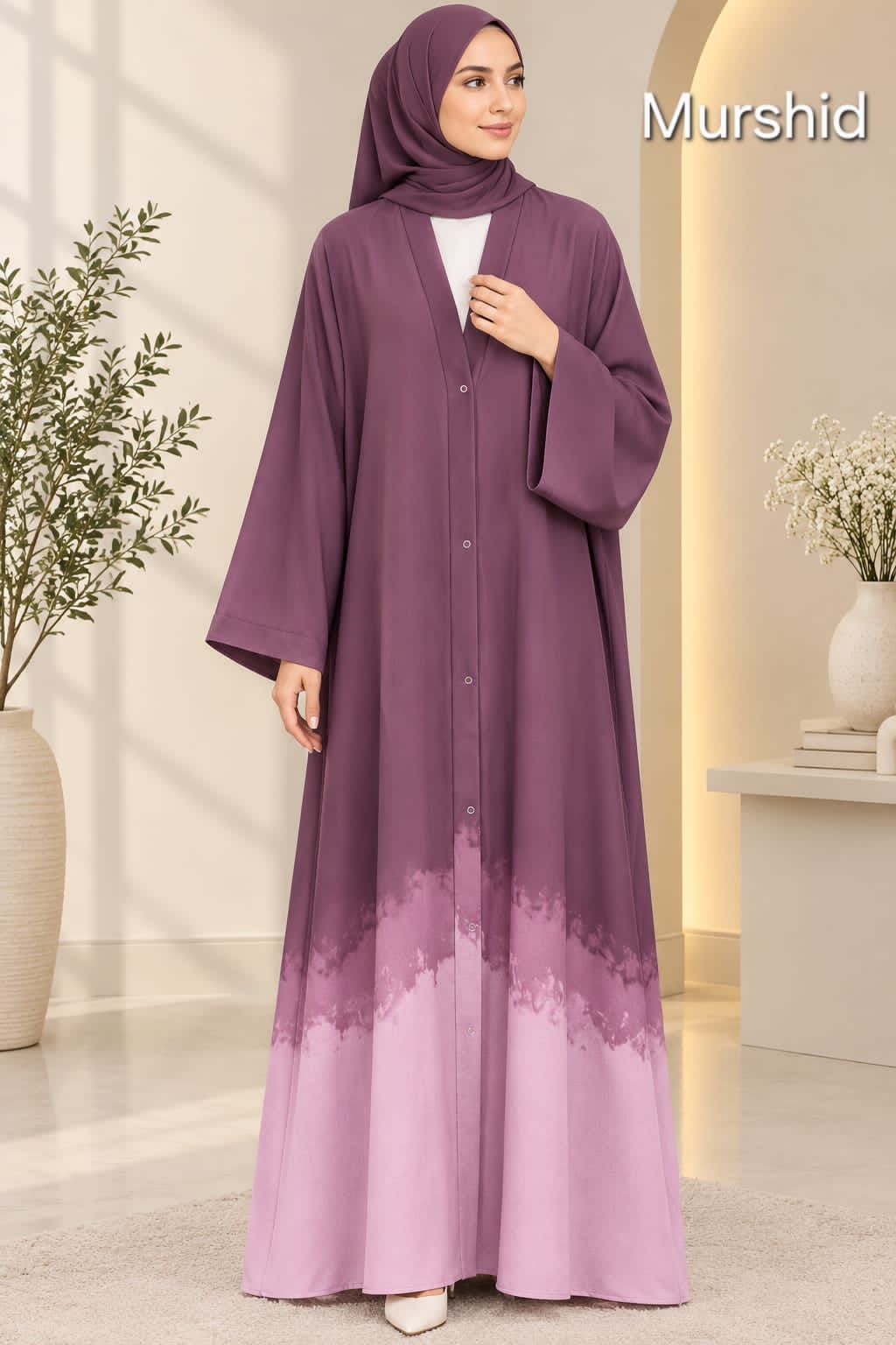 Tik Tok Ombre Front Open Abaya — view 2