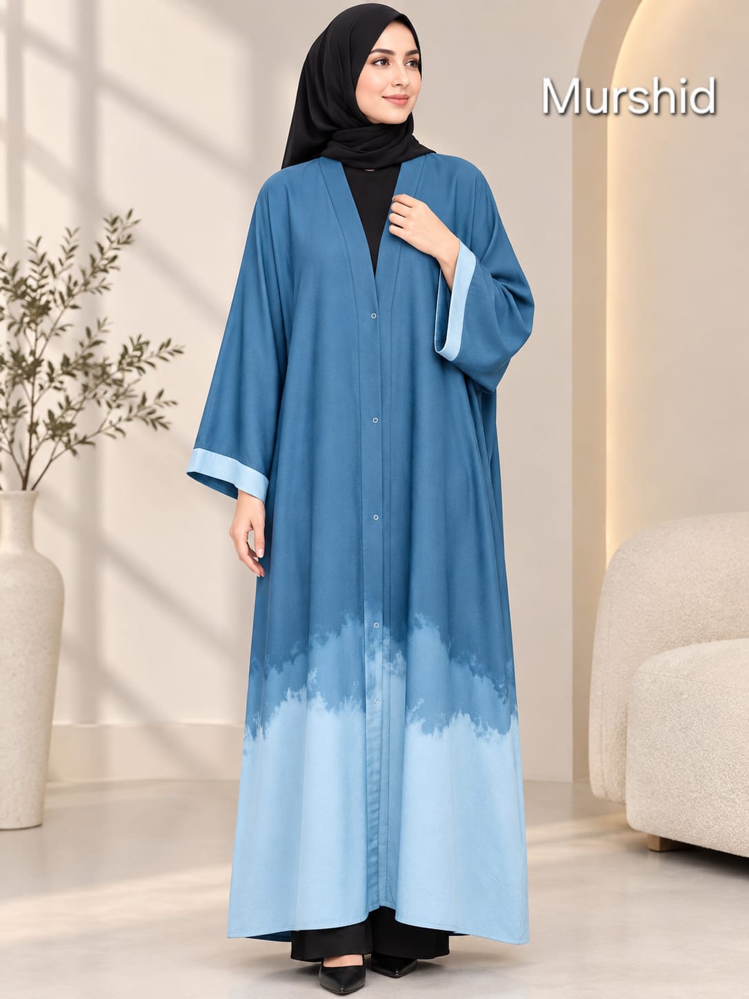 Tik Tok Ombre Front Open Abaya — view 3