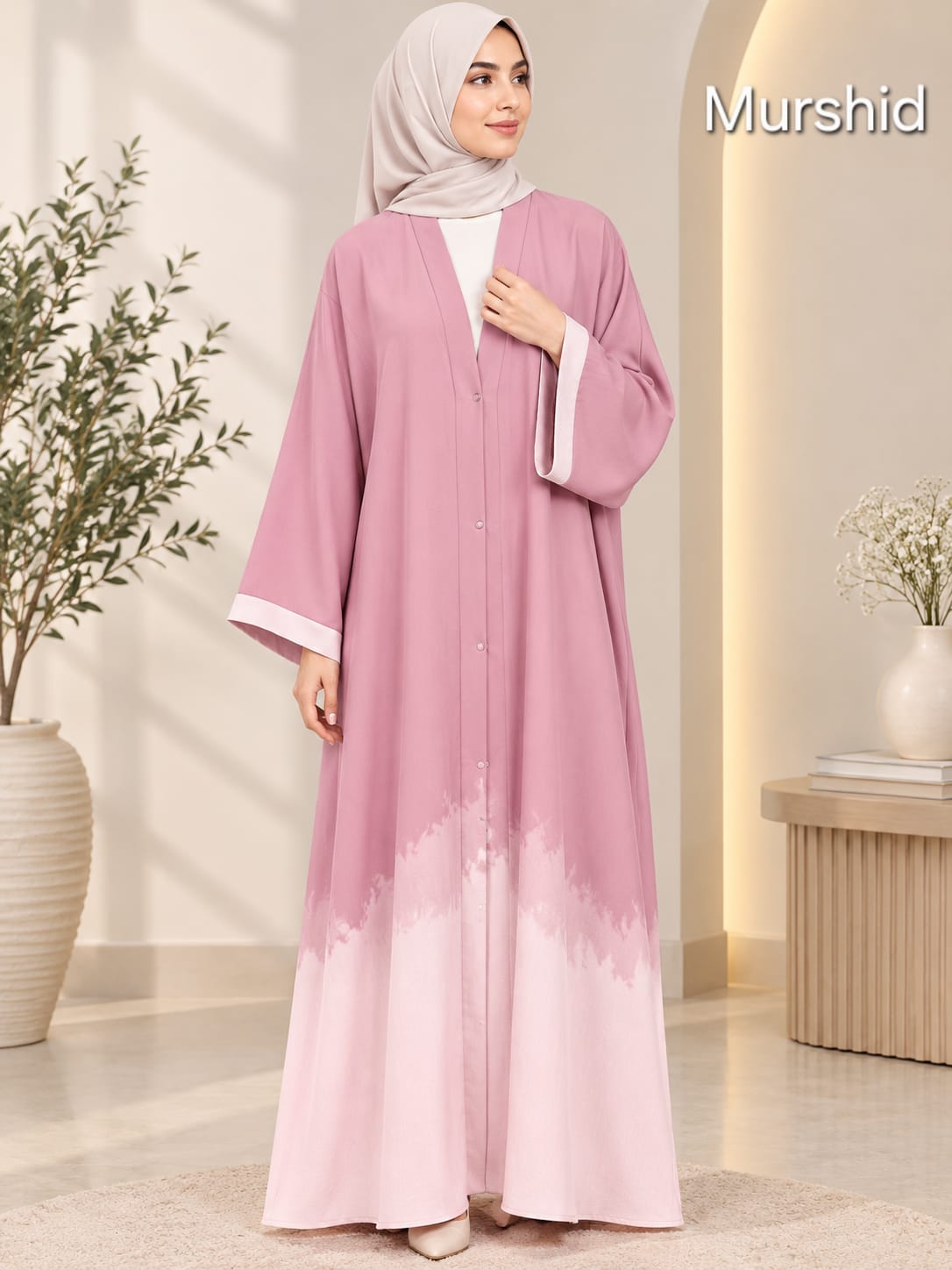 Tik Tok Ombre Front Open Abaya — view 4