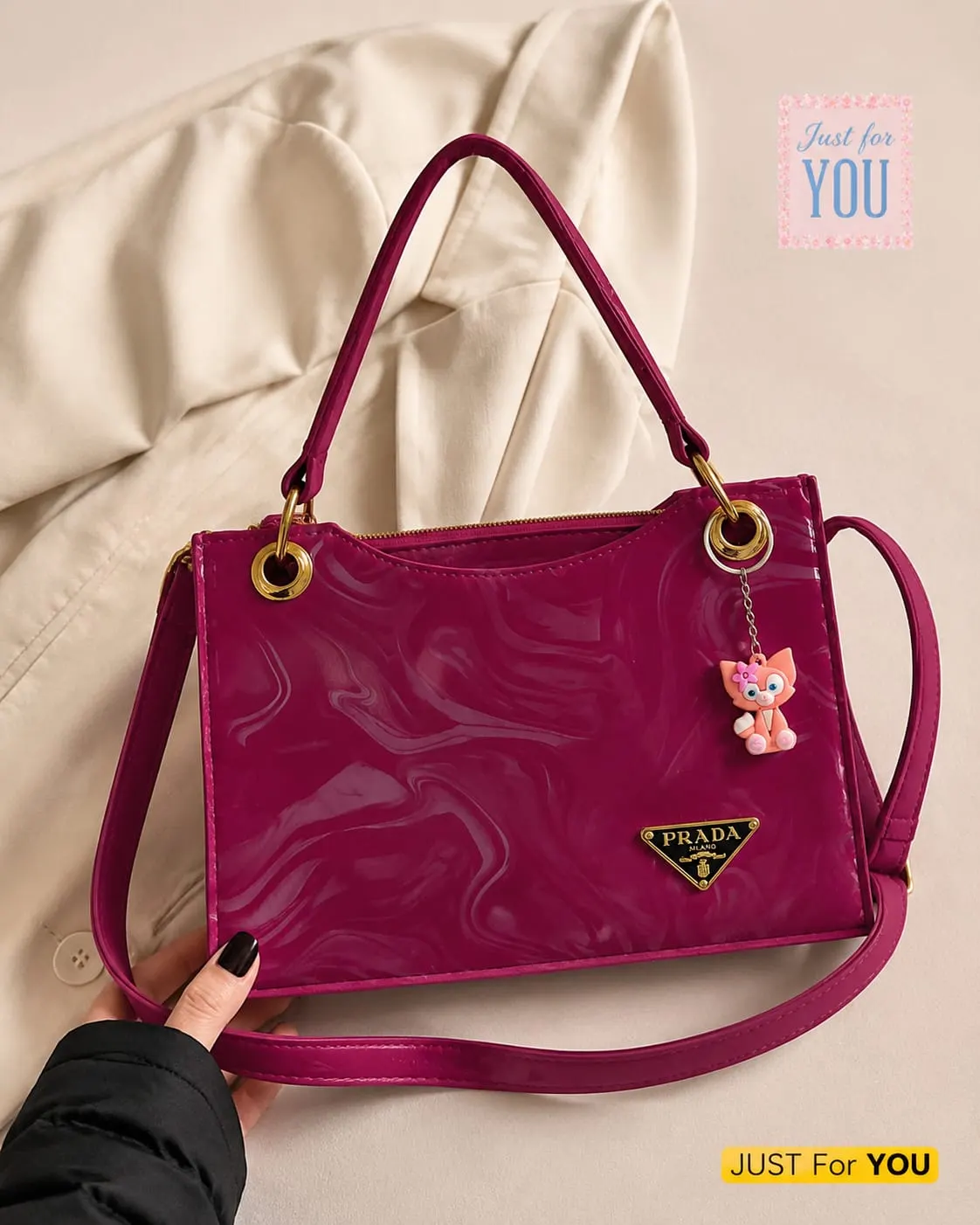 Trending Handbags With Trending Keychain — view 5