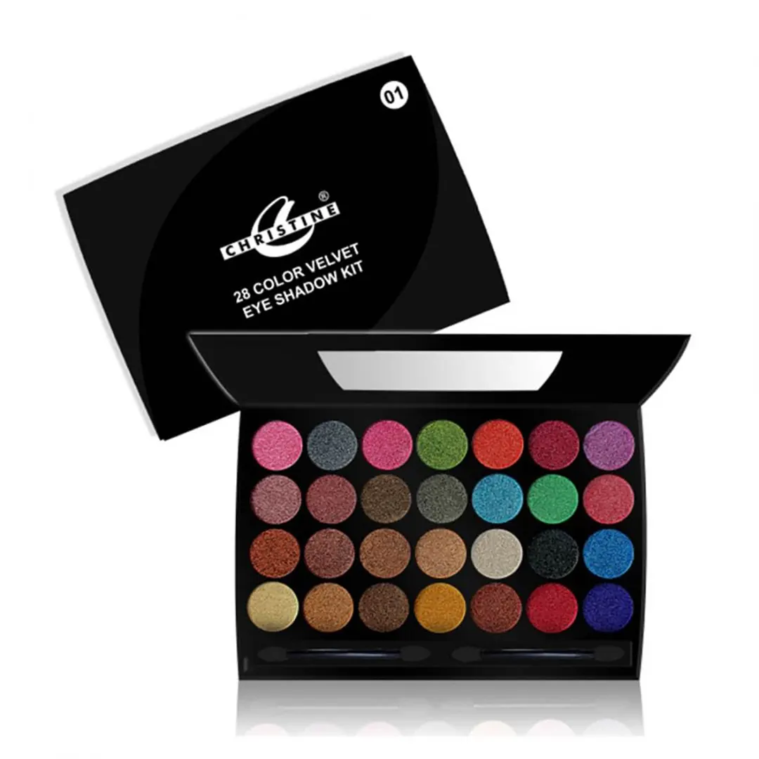 28 Colors Velvet Eyeshadow Shade 01