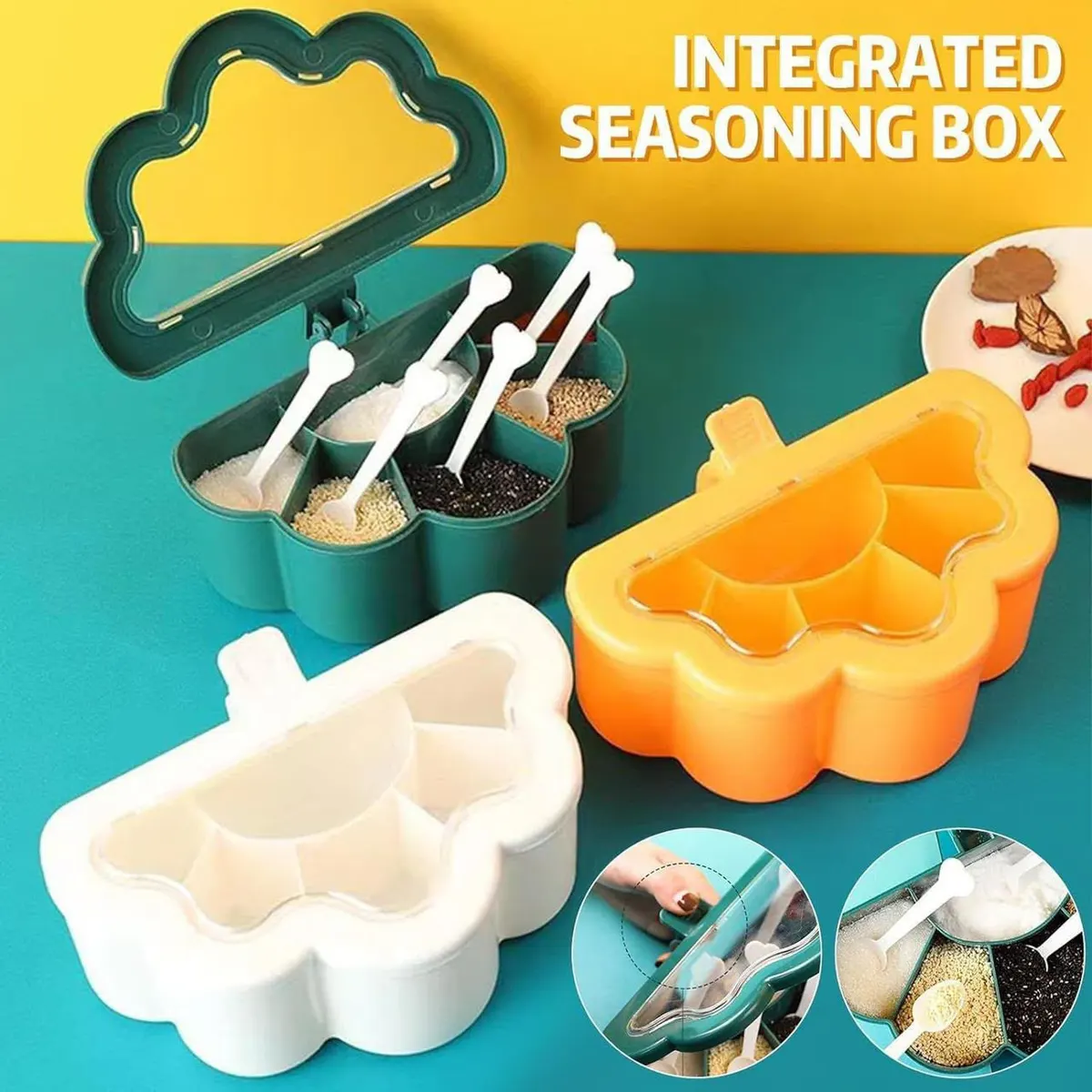 Cloud 6-Portion Seasoning Masala Box with 6 Spoons — view 3