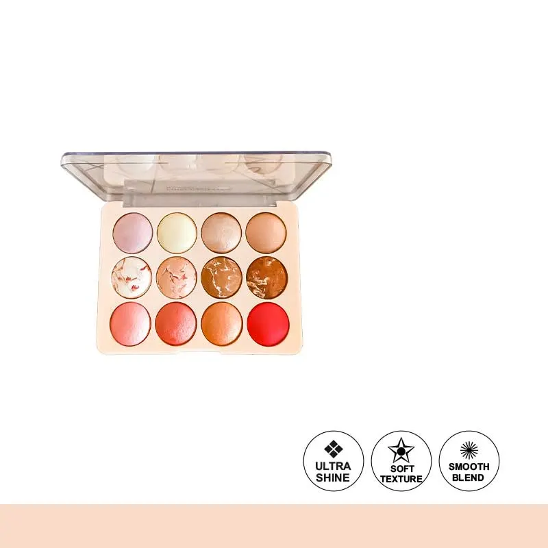 Glamorous Face 12 Color Highlighter & Blush On Palette — view 3
