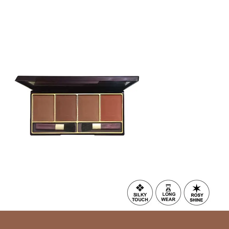 Glamorous Face Contour & Bronzer Palette 4 Shades – Highly Makeup Kit (Shade E-B)