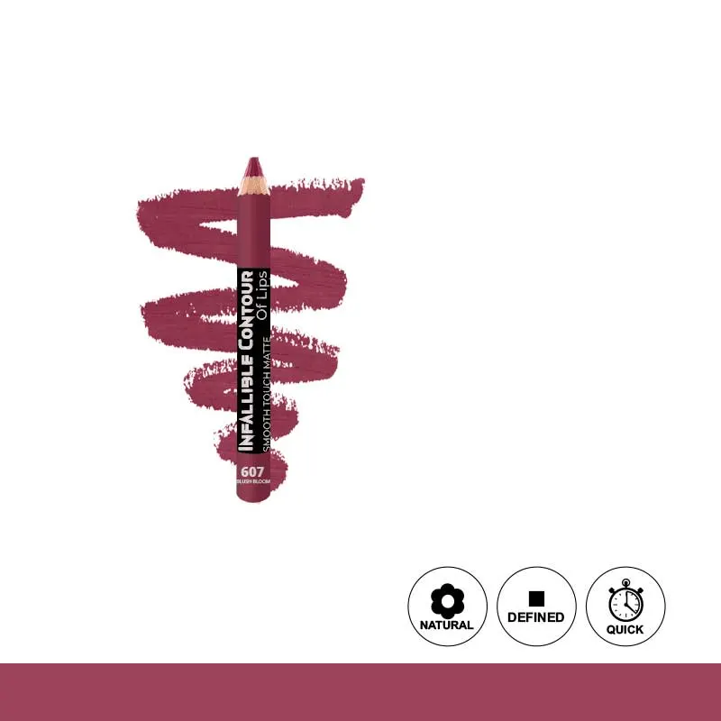 Glamorous Face Infallible Contour Matte Jumbo Eye & Lip Pencil – Smooth Touch 607 Blush Bloom