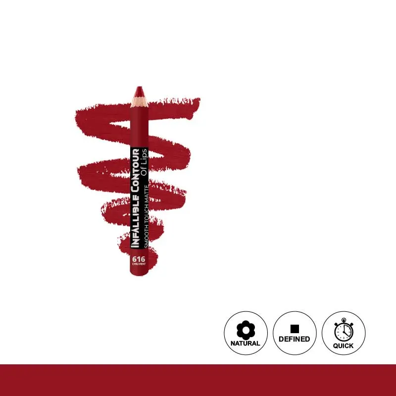 Glamorous Face Infallible Contour Matte Jumbo Eye & Lip Pencil – Smooth Touch 616 Chili Heat