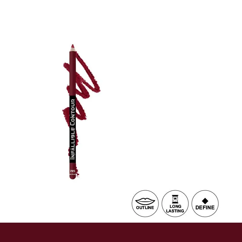 Glamorous Face Infallible Smooth Touch Matte Eye & Lip Contour Pencil 705 Wine Wink