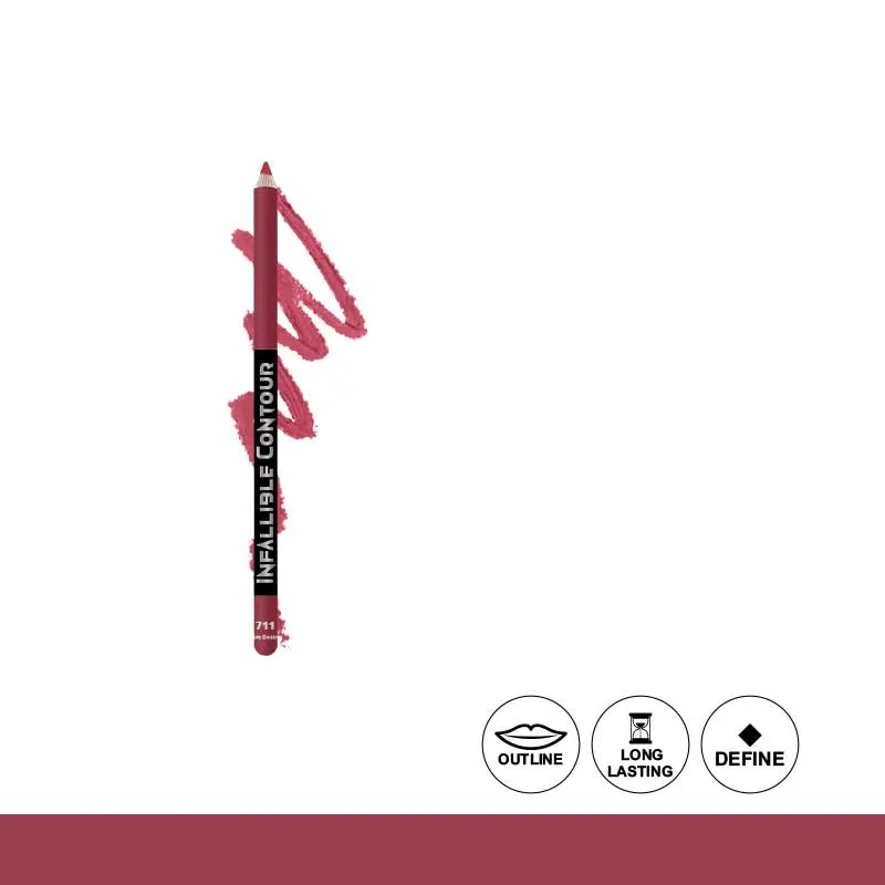 Glamorous Face Infallible Smooth Touch Matte Eye & Lip Contour Pencil 711 Pink Velvet