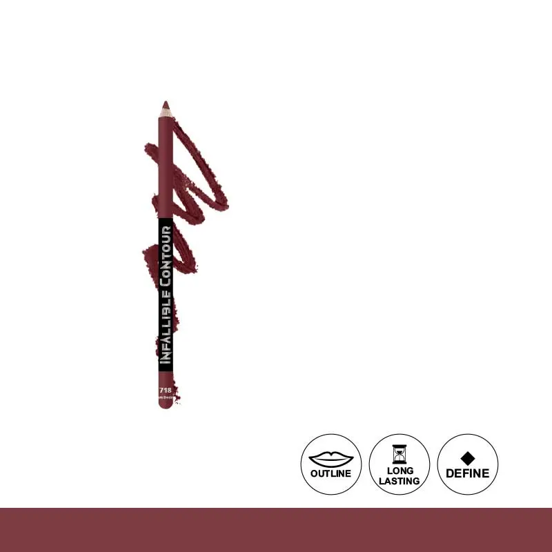 Glamorous Face Infallible Smooth Touch Matte Eye & Lip Contour Pencil 718 Berry Bold