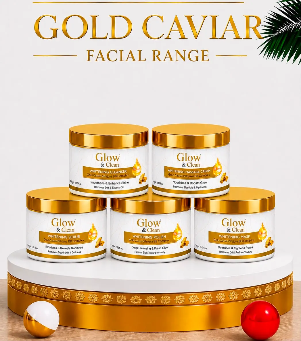 Glow & Clean Gold Caviar Whitening 5 Step Facial Kit