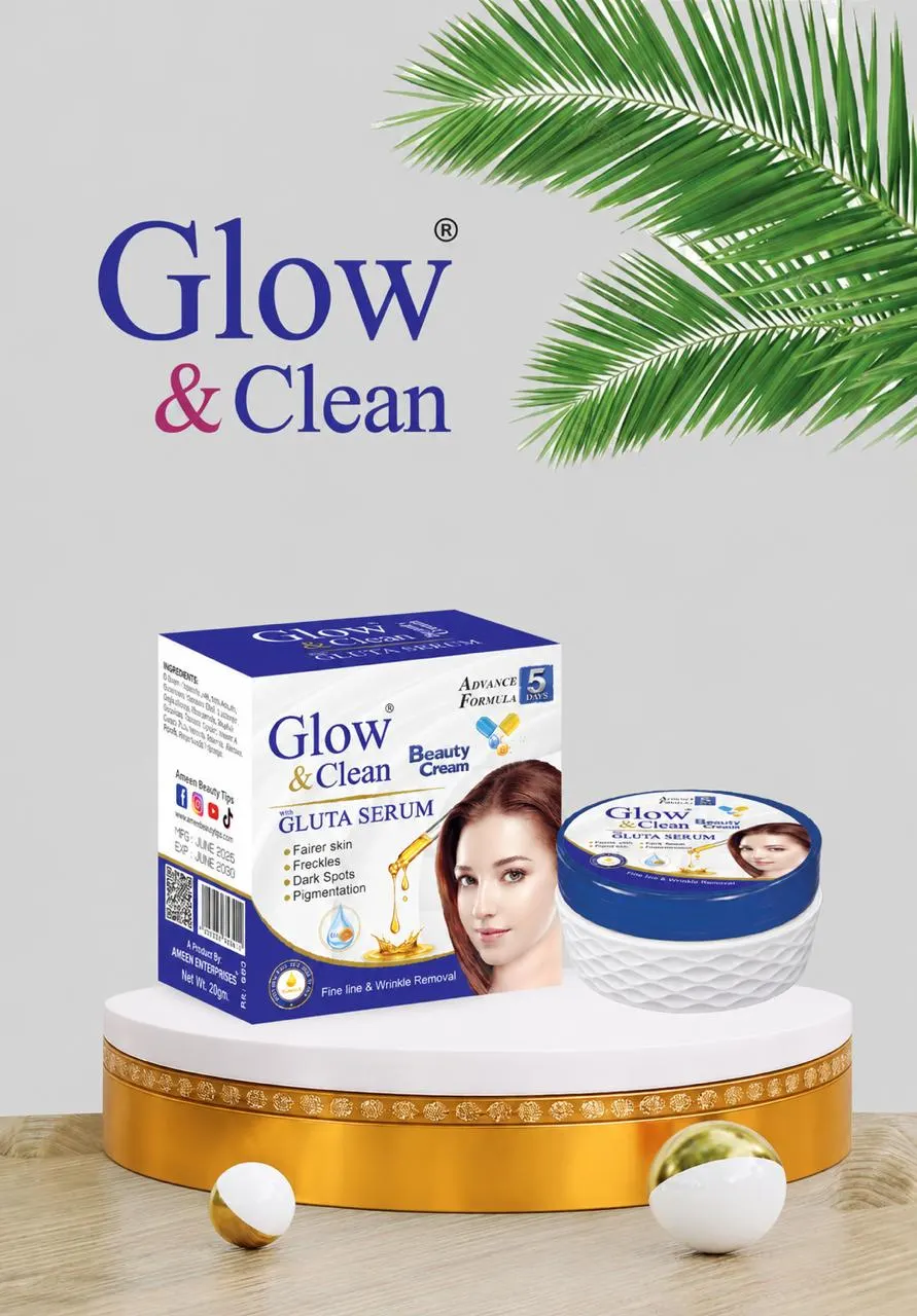 Glow & Clean Whitening Beauty Cream with Gluta Serum 20g