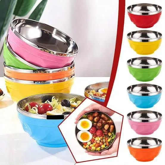 Imported Colorful Stainless Steel Bowl (Mix/Random colour) — view 4