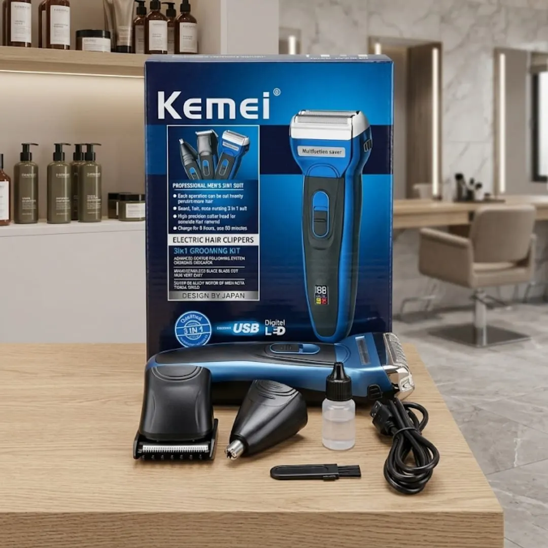Kemei 3in1 Hair Trimmer With LCD Display