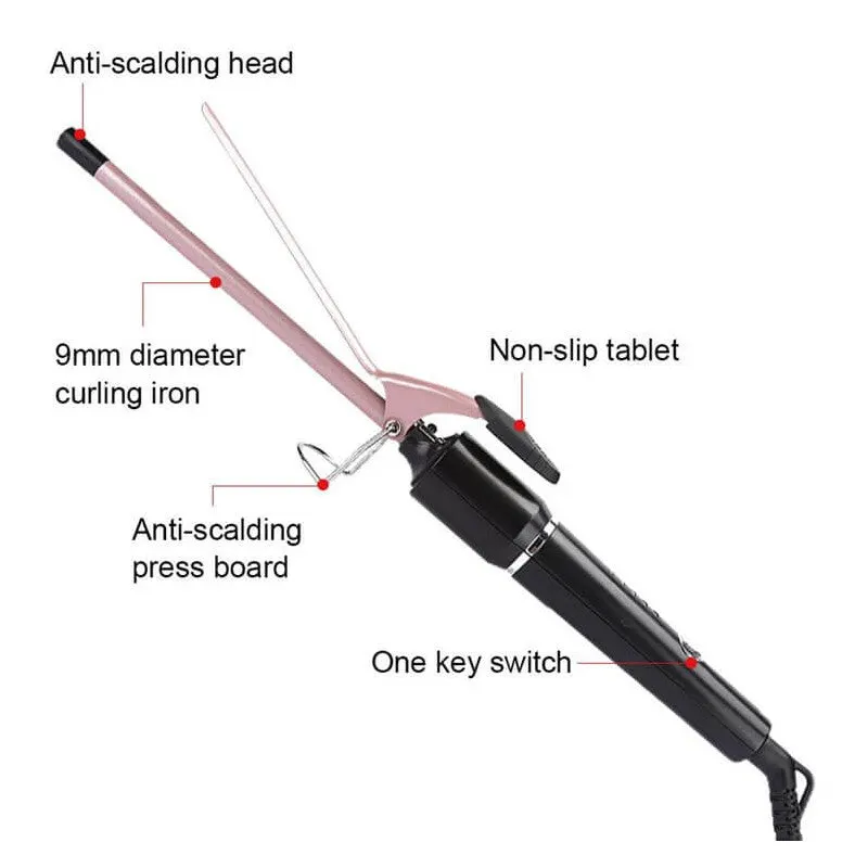KM-1323 Thin Curler 9mm Fast Heating With Ceramic Coating — view 3