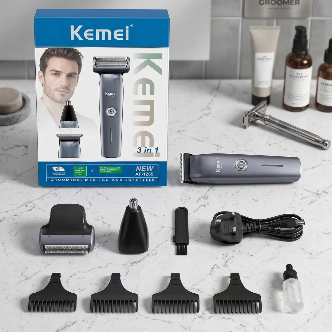 Kemei AP-1265 3-in-1 Men's Grooming Kit
