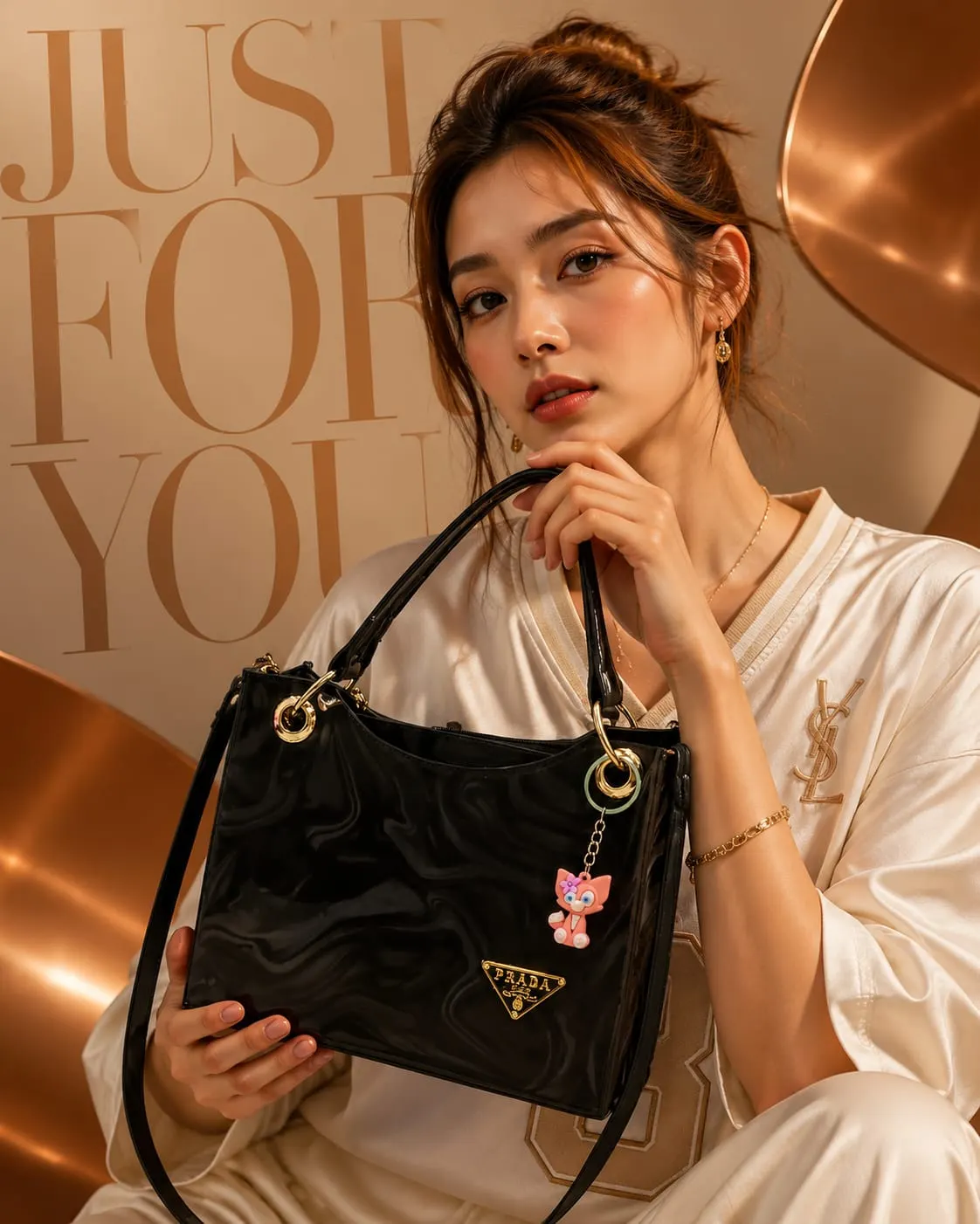 Trending Handbags With Trending Keychain — view 3