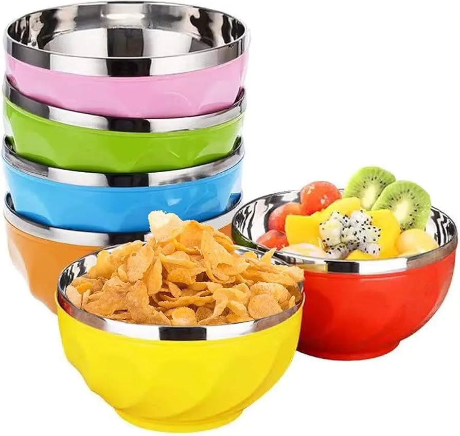 Imported Colorful Stainless Steel Bowl (Mix/Random colour) — view 5