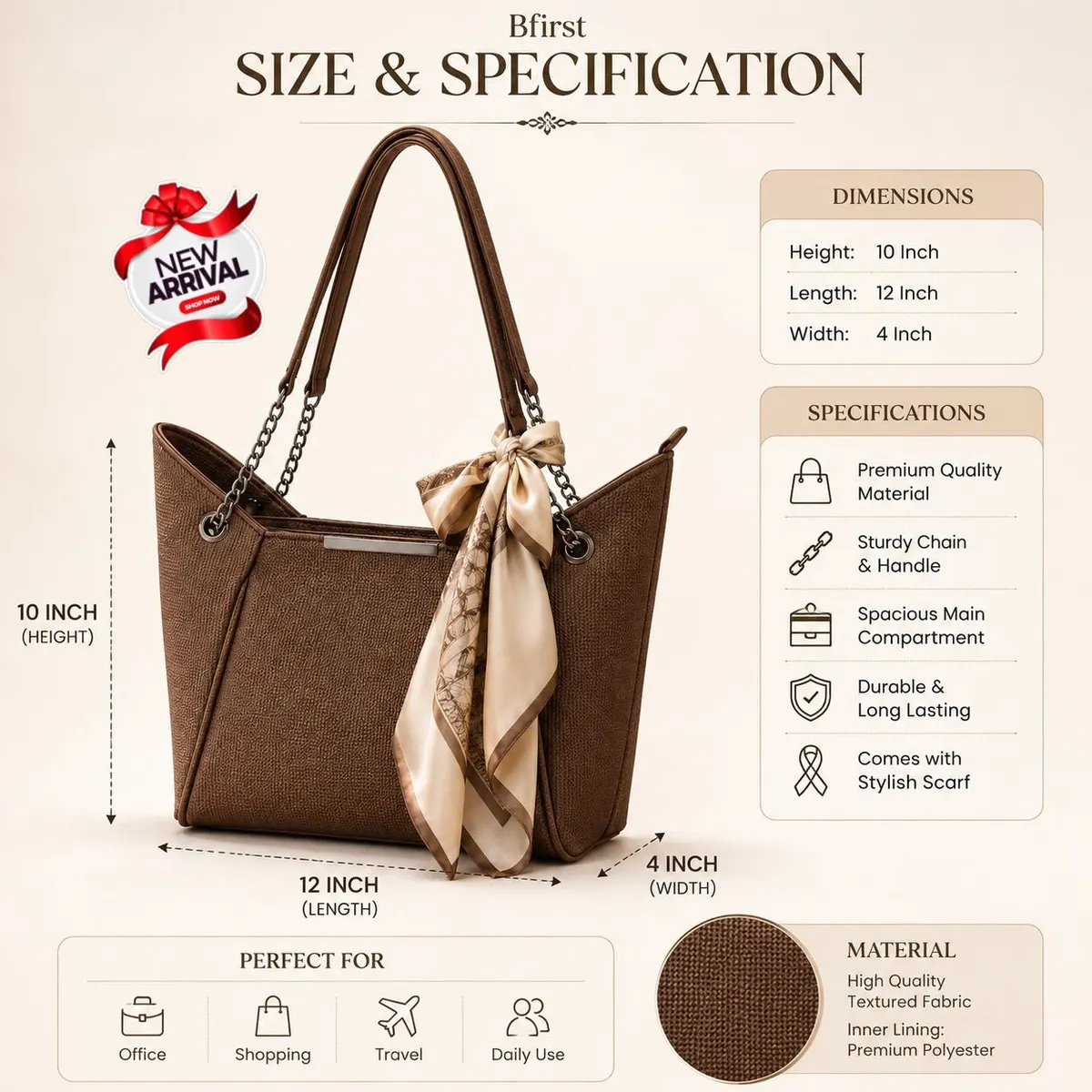 Big Size Tote Bag for Girls — view 6