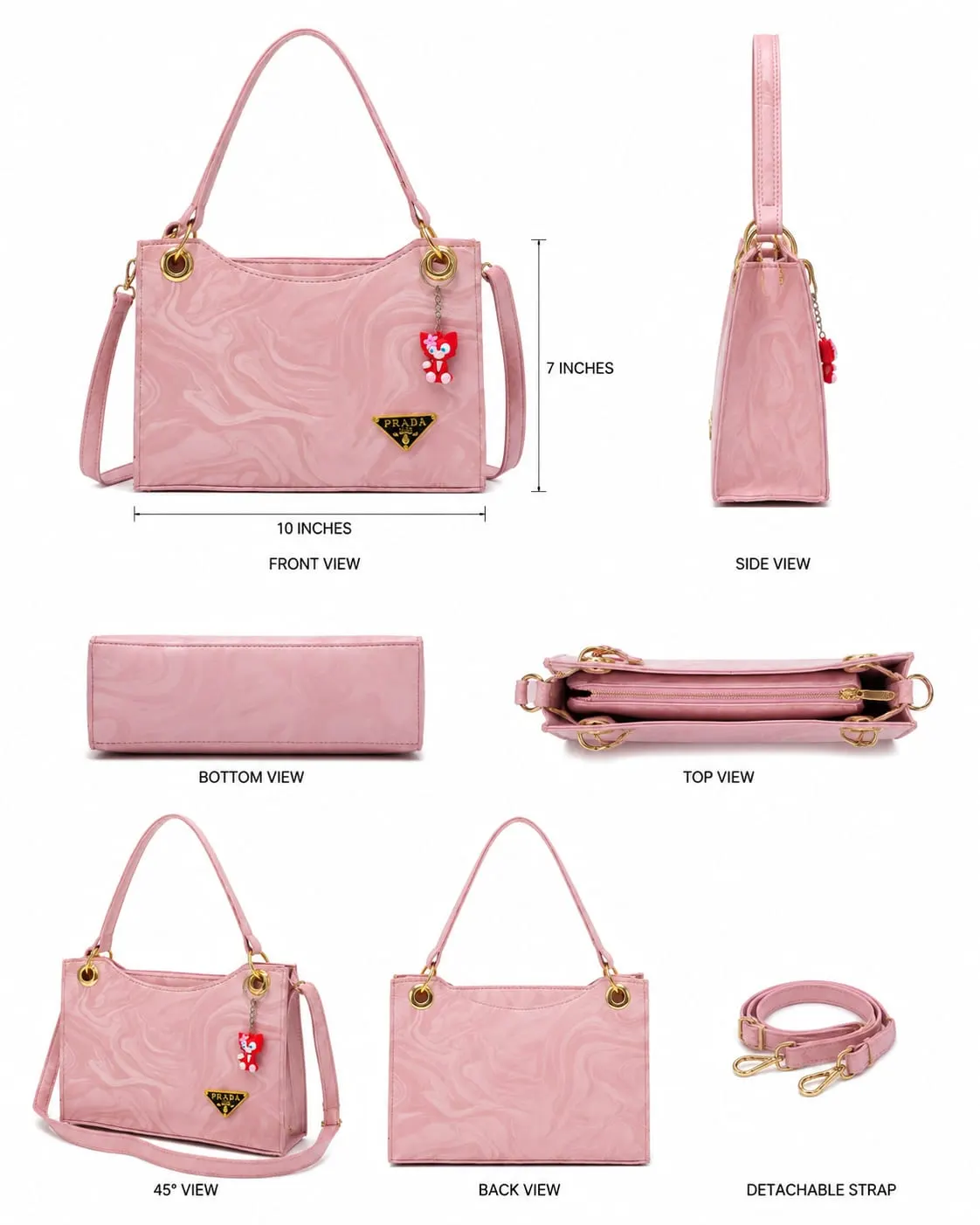 Trending Handbags With Trending Keychain — view 17
