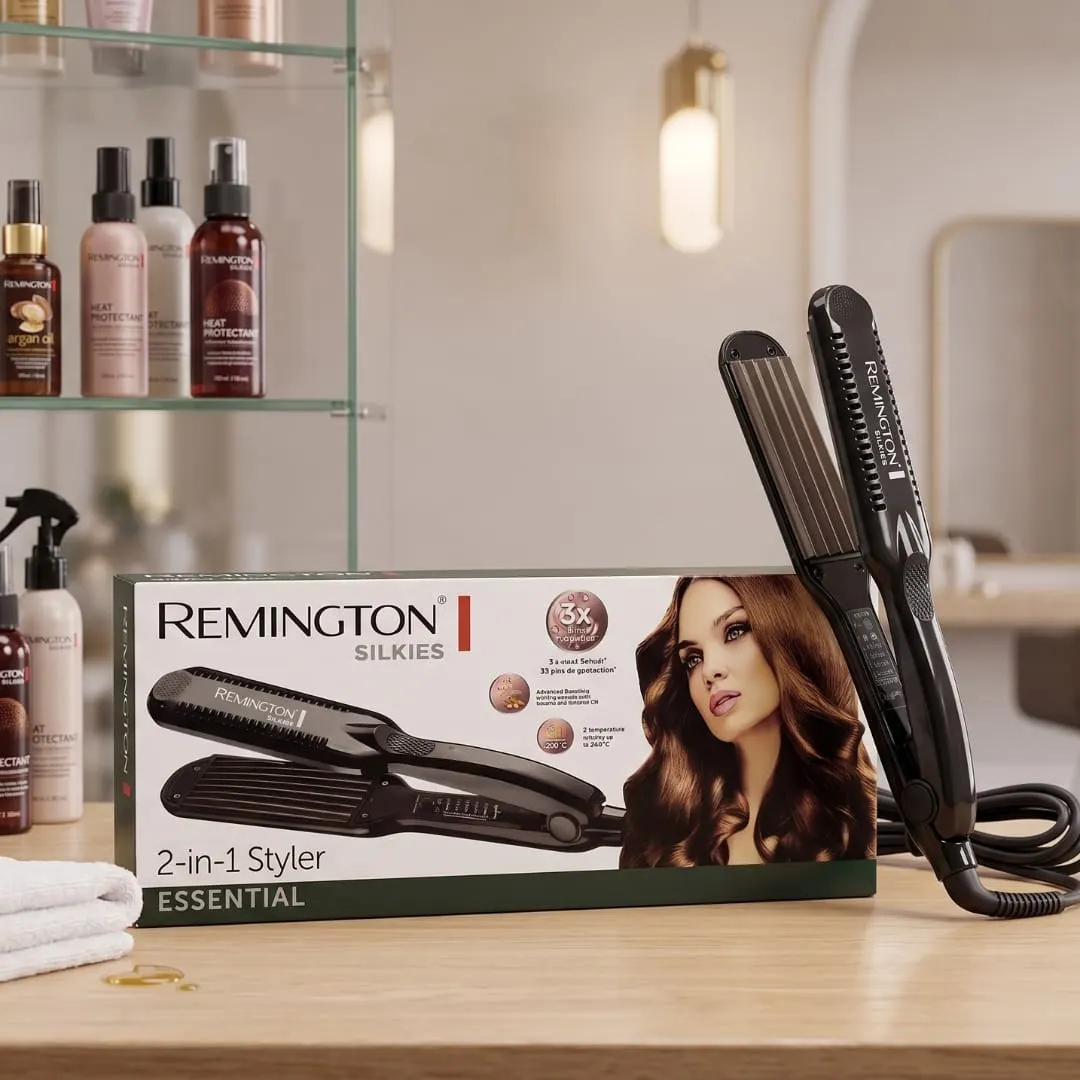 Remington Silkies 2-in-1 Hair Straightener & Crimper