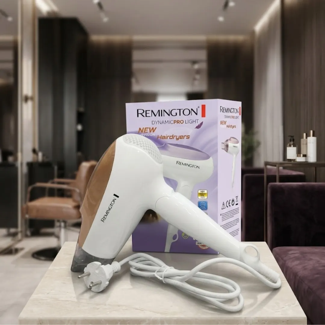 Remington DynamicPro Light Hair Dryer (White & Gold)