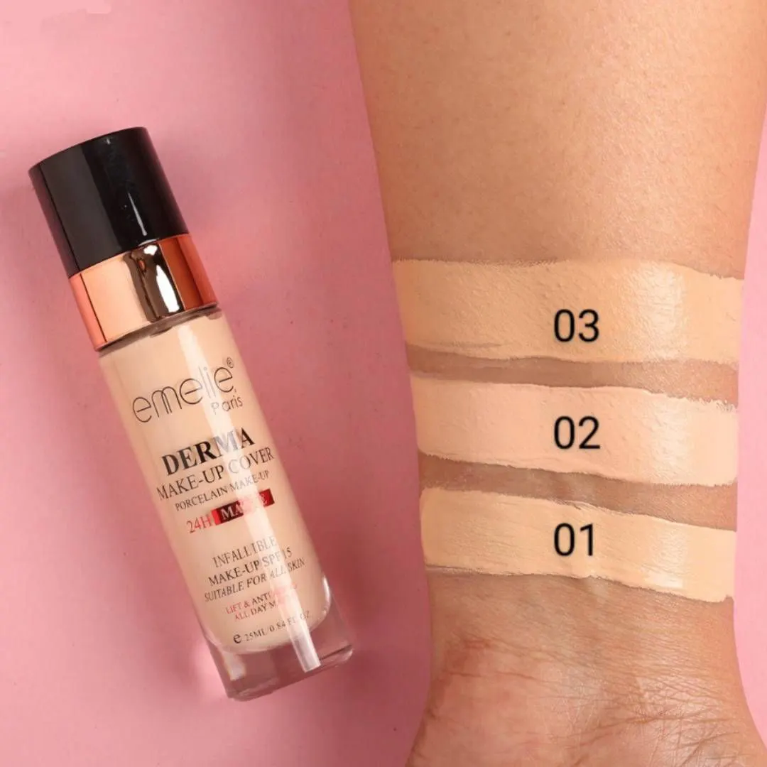 emelie Derma Foundation Full Coverage 1 &  2 SHADE available — view 3