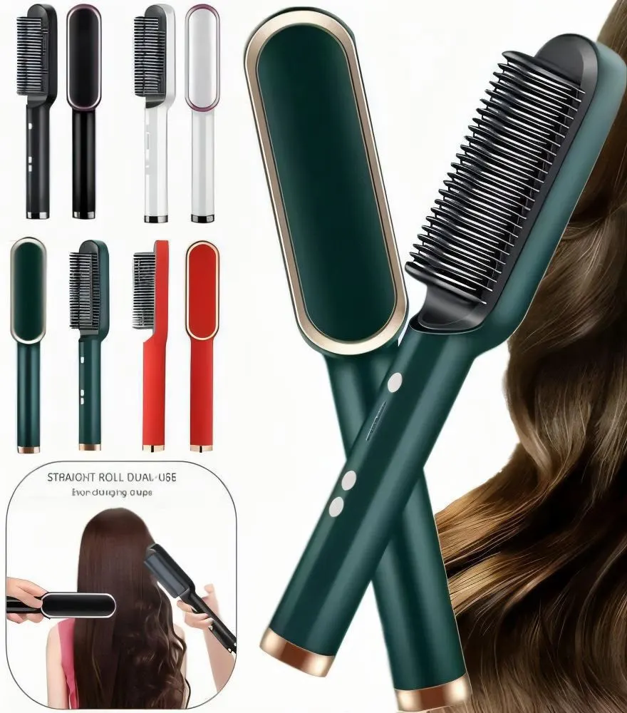 HQT-909 Electric Hair Brush Straightener (Mix/Random color)