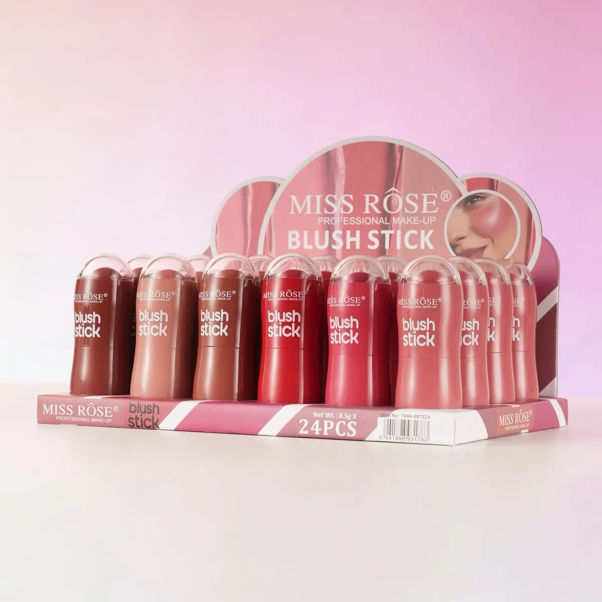Miss Rose Blush Stick  6pcs