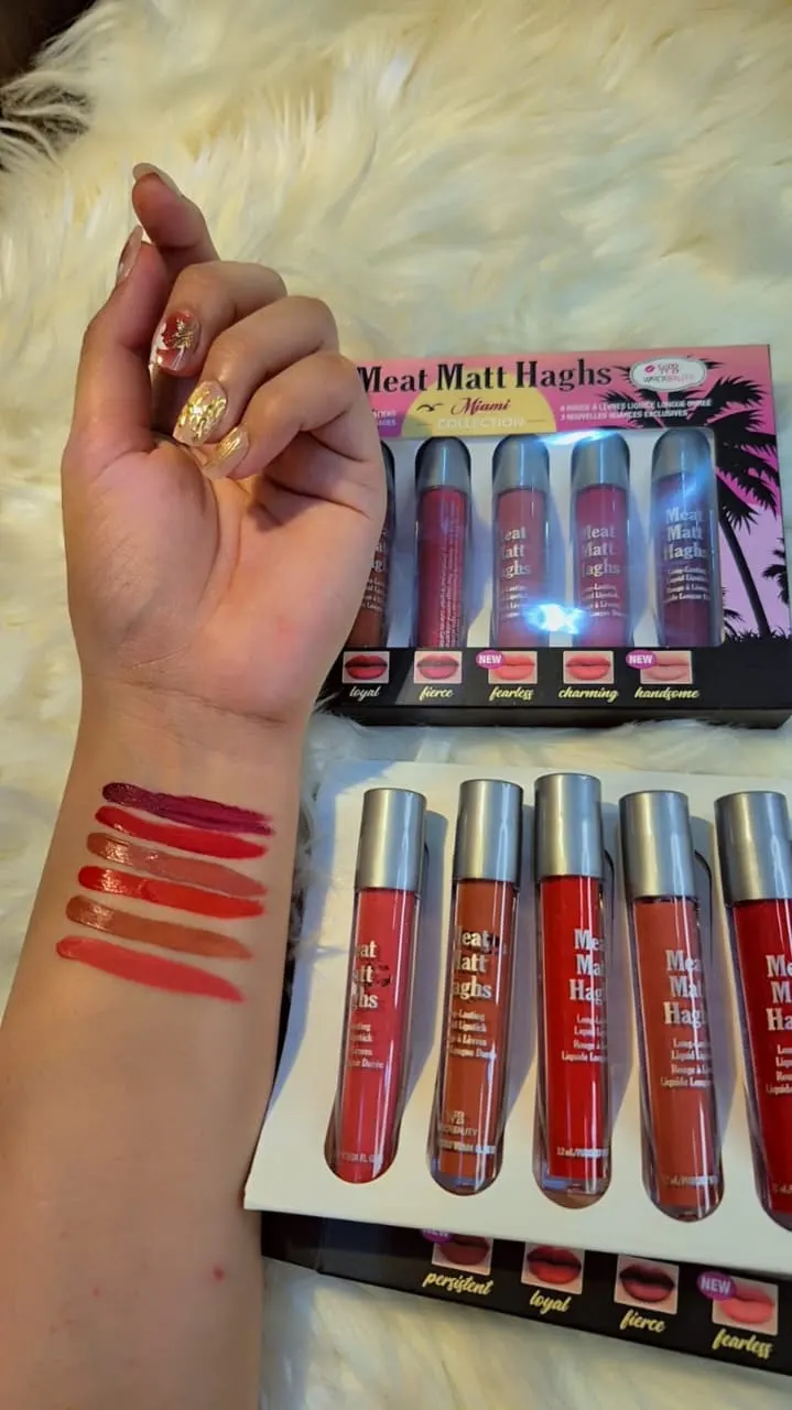Warda Beauty Meat Matt Long-Lasting Liquid Gloss (Pack of 6)