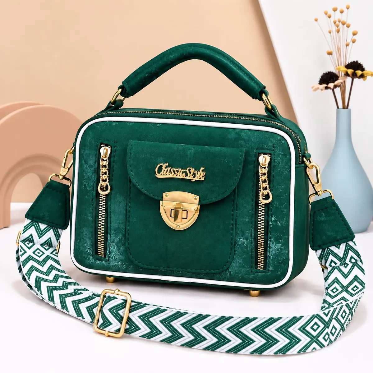 High Quality 2 pockets Cross Body Bag