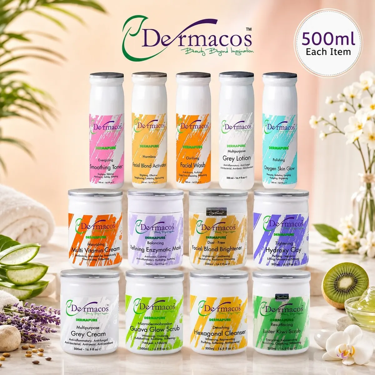 Dermacos Complete Facial Kit (500gm Each) Pack of 13