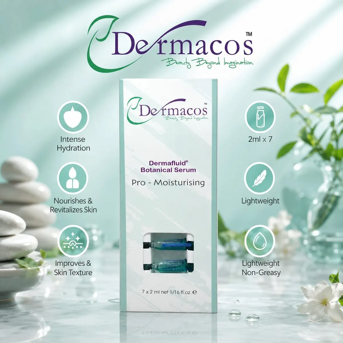 Dermacos Dermafluid Botanical Pro Moisturizing Ampoule (2ml) Pack of 7