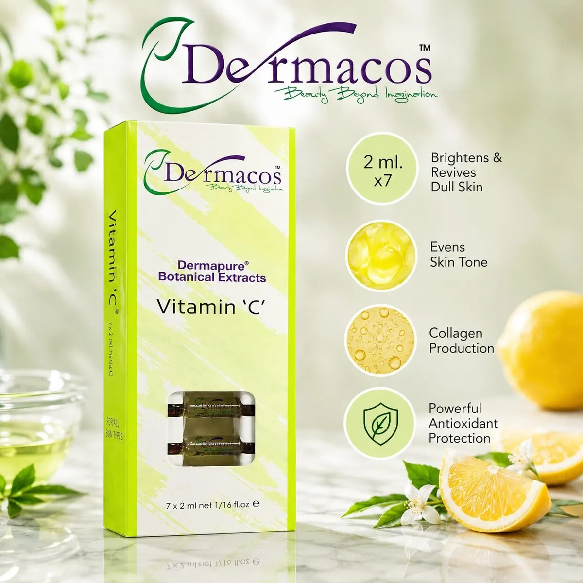 Dermacos Dermapure Botanical Vitamin C Ampoule (2ml) Pack of 7