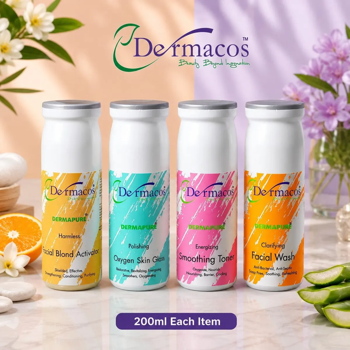 Dermacos Facial Tubes Combination-1 (200ml Each) Pack of 4