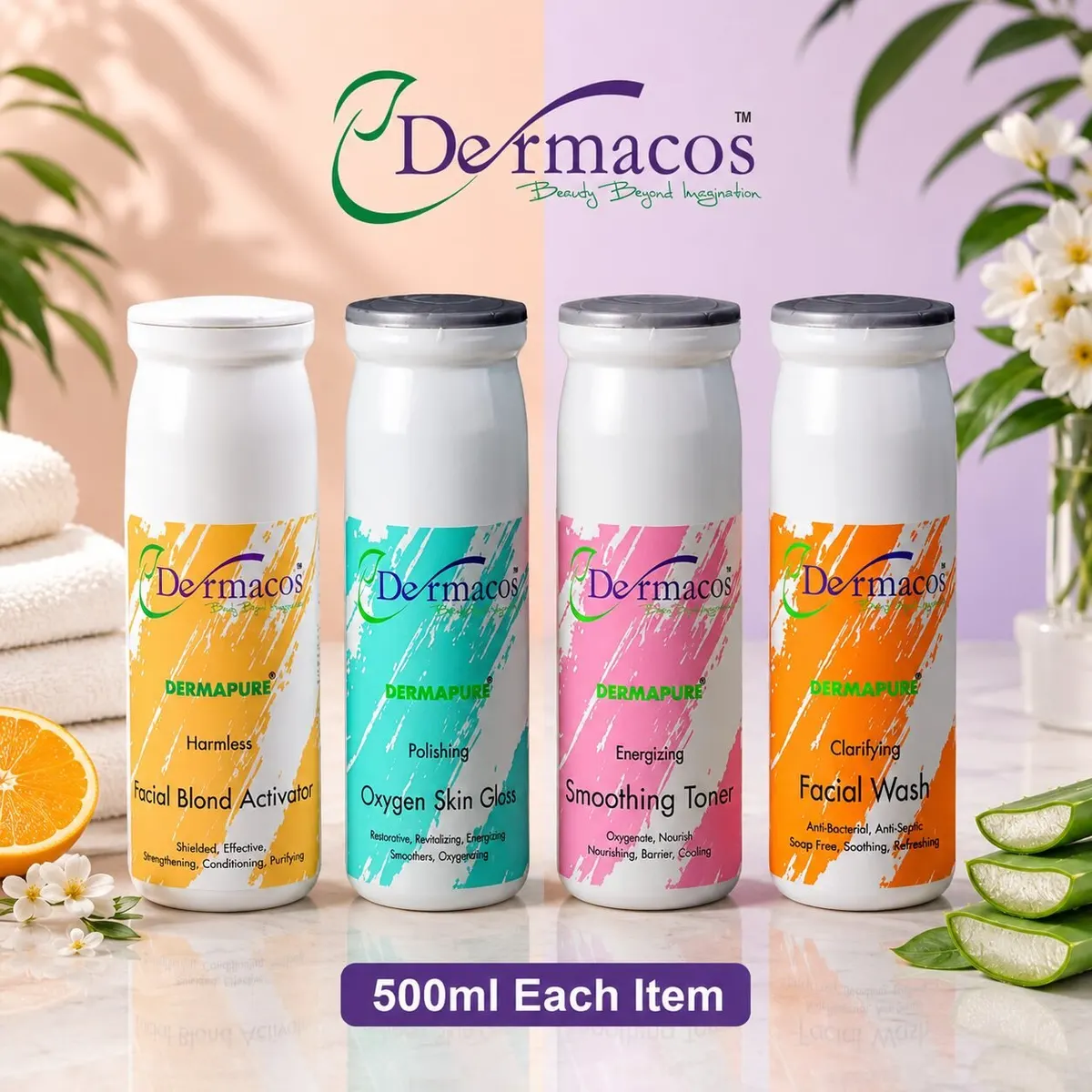 Dermacos Facial Tubes Combination-1 (500ml Each) Pack of 4