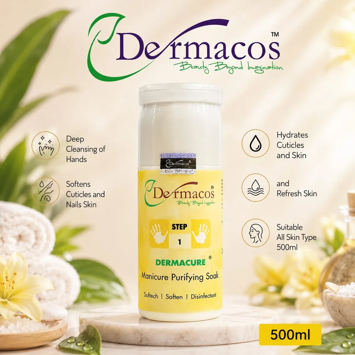 Dermacos Manicure Purifying Soak (500ml)