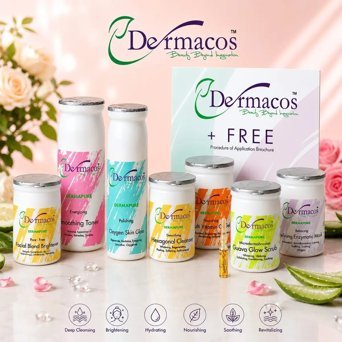 Dermacos Skin Glowing Facial Polish Kit (Pack of 8)