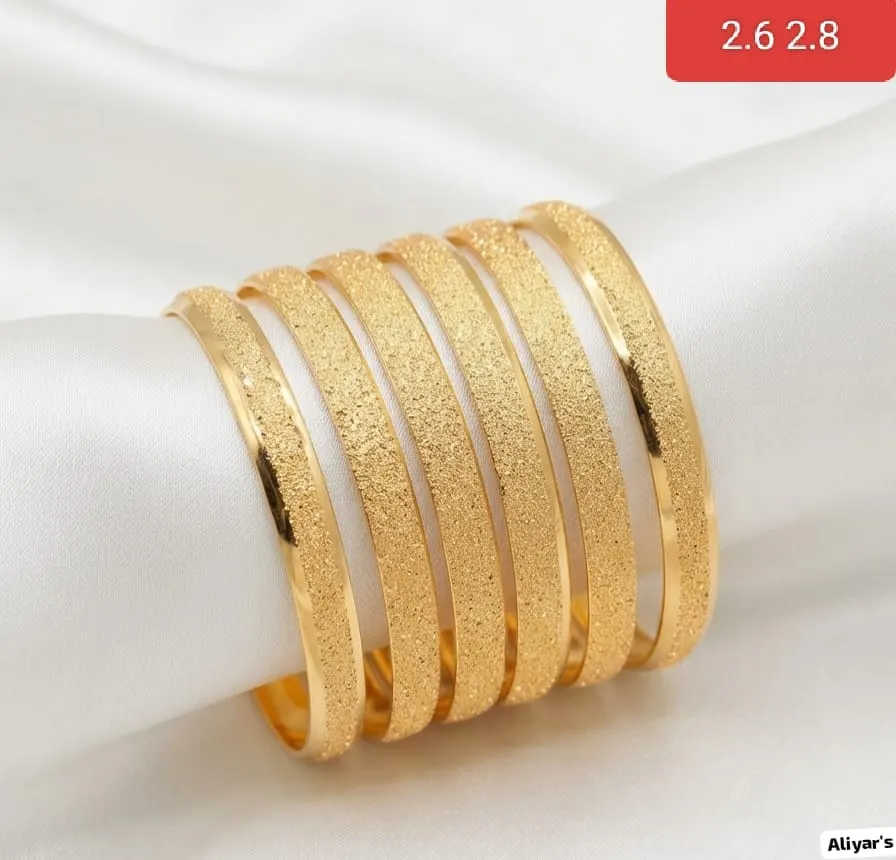 Gold Plated 6 Pieces Bangles