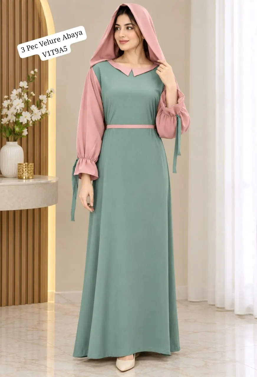 The Trendsetter 3 Piece Velure Abaya — view 6
