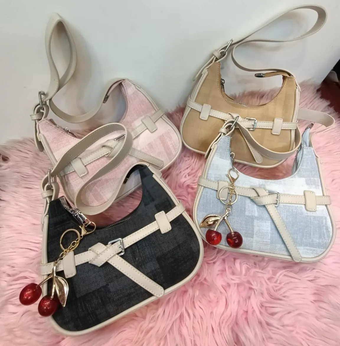 Imported Bag with Dust Bag & Cherry Keychain