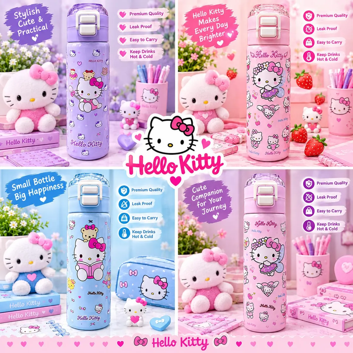 Hello Kitty Stainless Steel Water Bottle 650ml