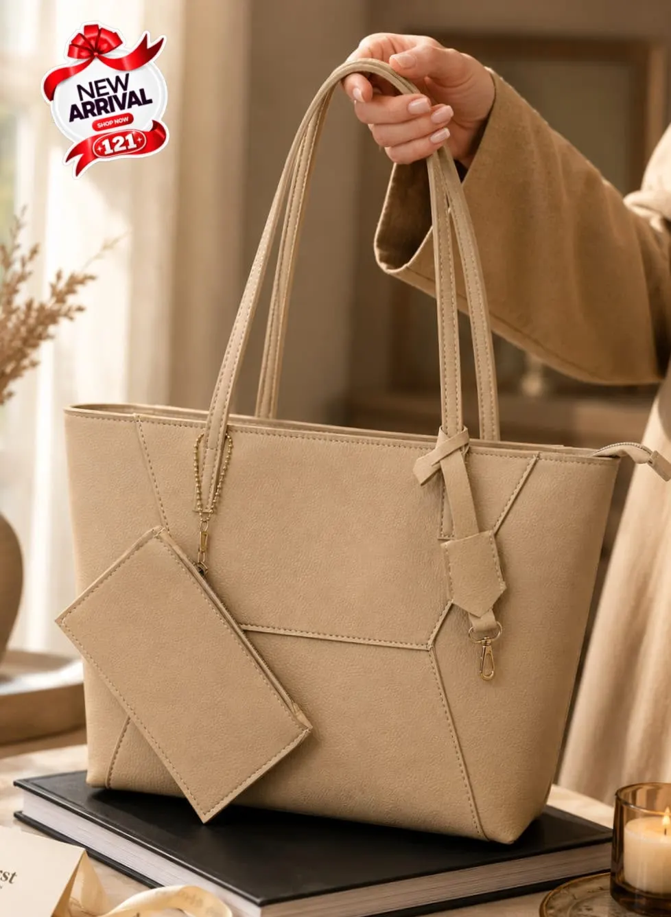 Big Size Tote Bag with Pouch