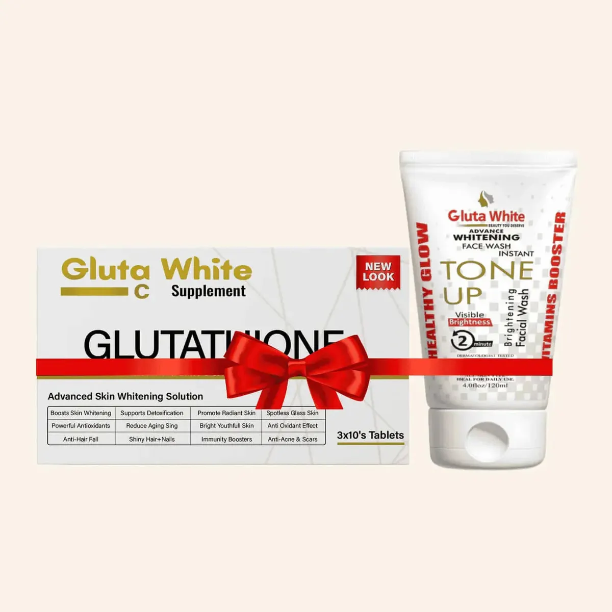 Gluta White Glutathione Tablet And Tone Up Face Wash