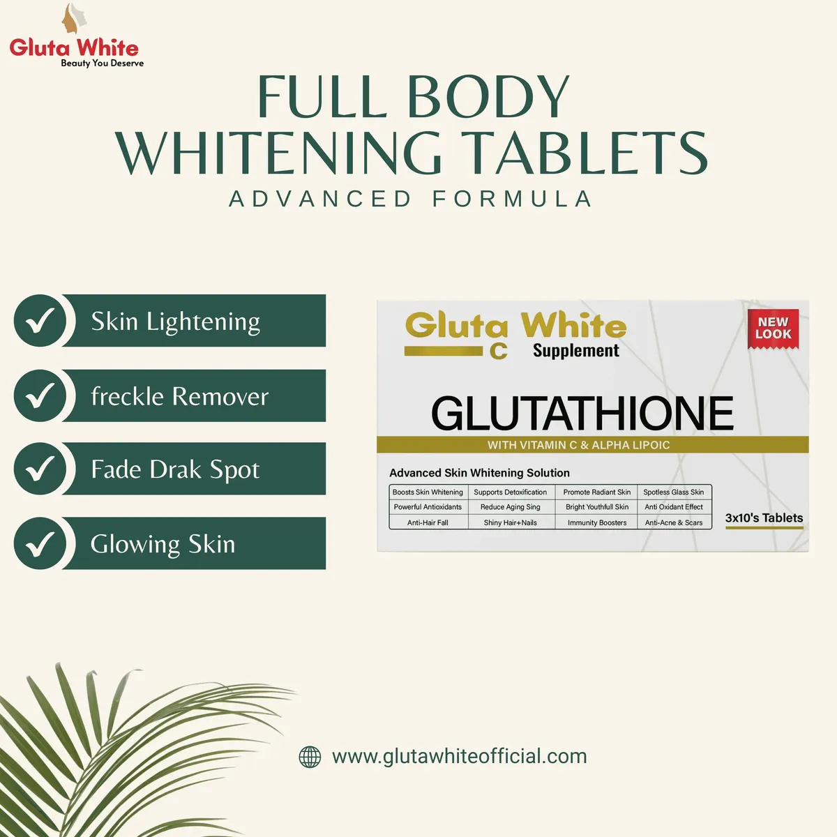 Gluta White Glutathione Tablet And Tone Up Face Wash — view 3
