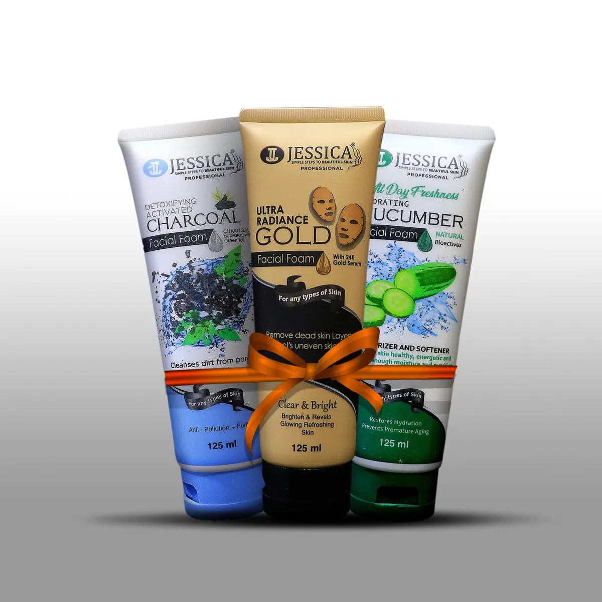 Charcoal, Gold & Cucumber Facial Foam Trio (Pack of 3)